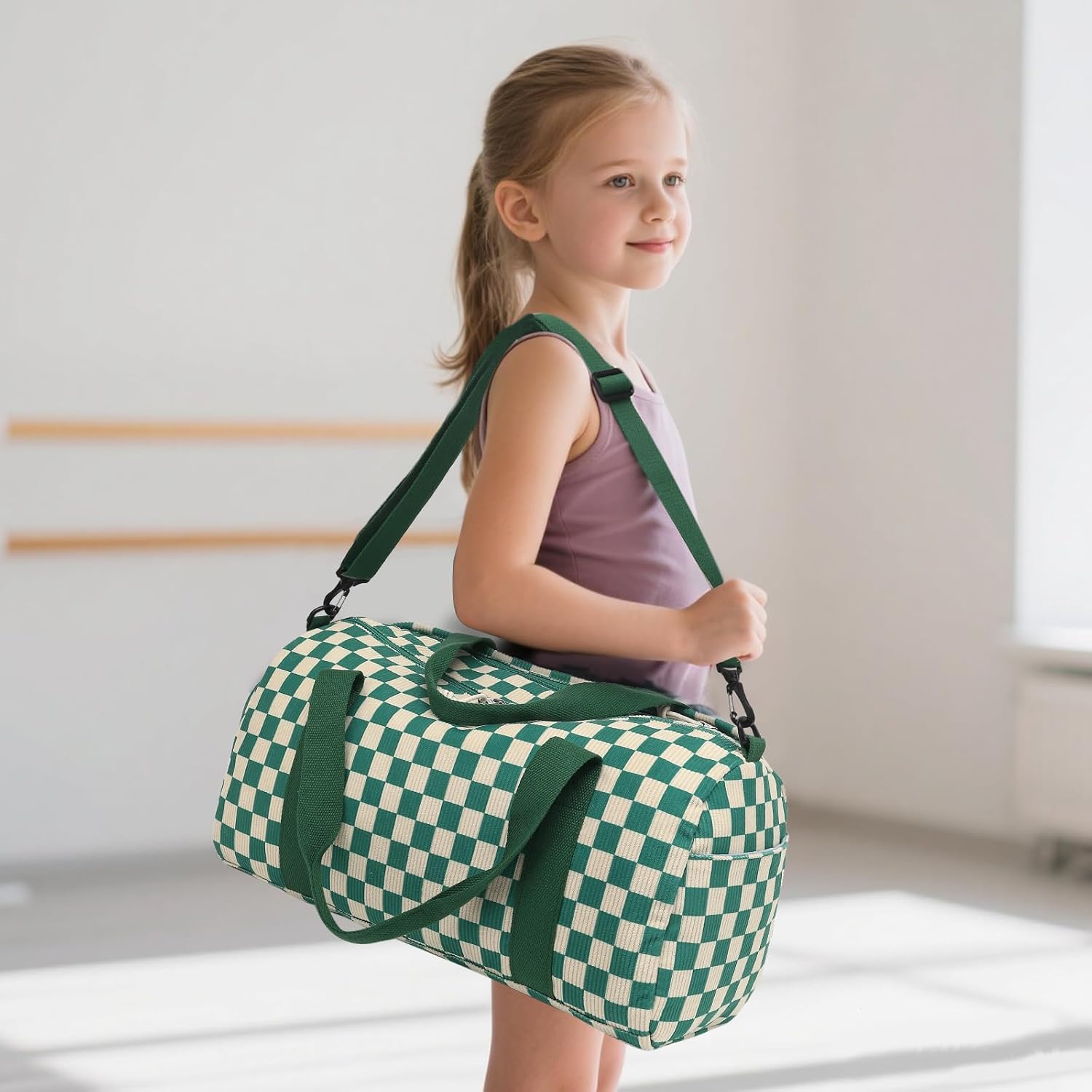 BLUBOON Duffle Bag Girls Kids Cute Gym Bag with Shoes Compartment & Wet Separation Waterproof Sports Overnight Travel Bag - Image 3