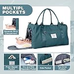 Gym Bag Woman Men Sports Fitness Bags with Shoe Compartment Travel Duffel Bags Women Workout Weekend Overnight Bag Hospital Holdall Waterproof Sac de Sport Femme Homme,A07-Peacock Blue