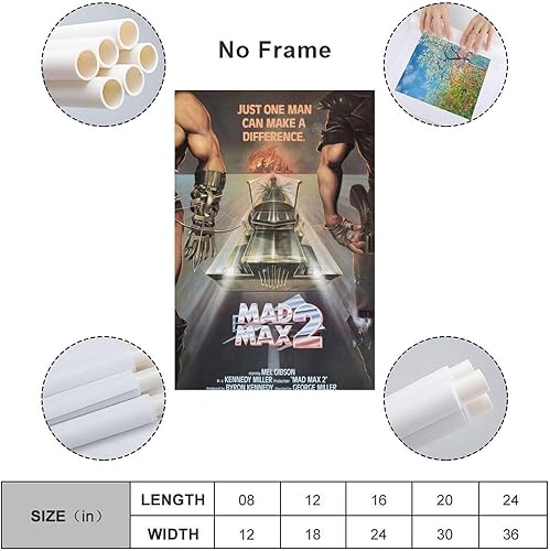 Miniatura 2 de Mad Max 2 pósteres de películas retro de los años 80, póster en lienzo estético para habitación, decoración moderna para el hogar, enmarcado, sin