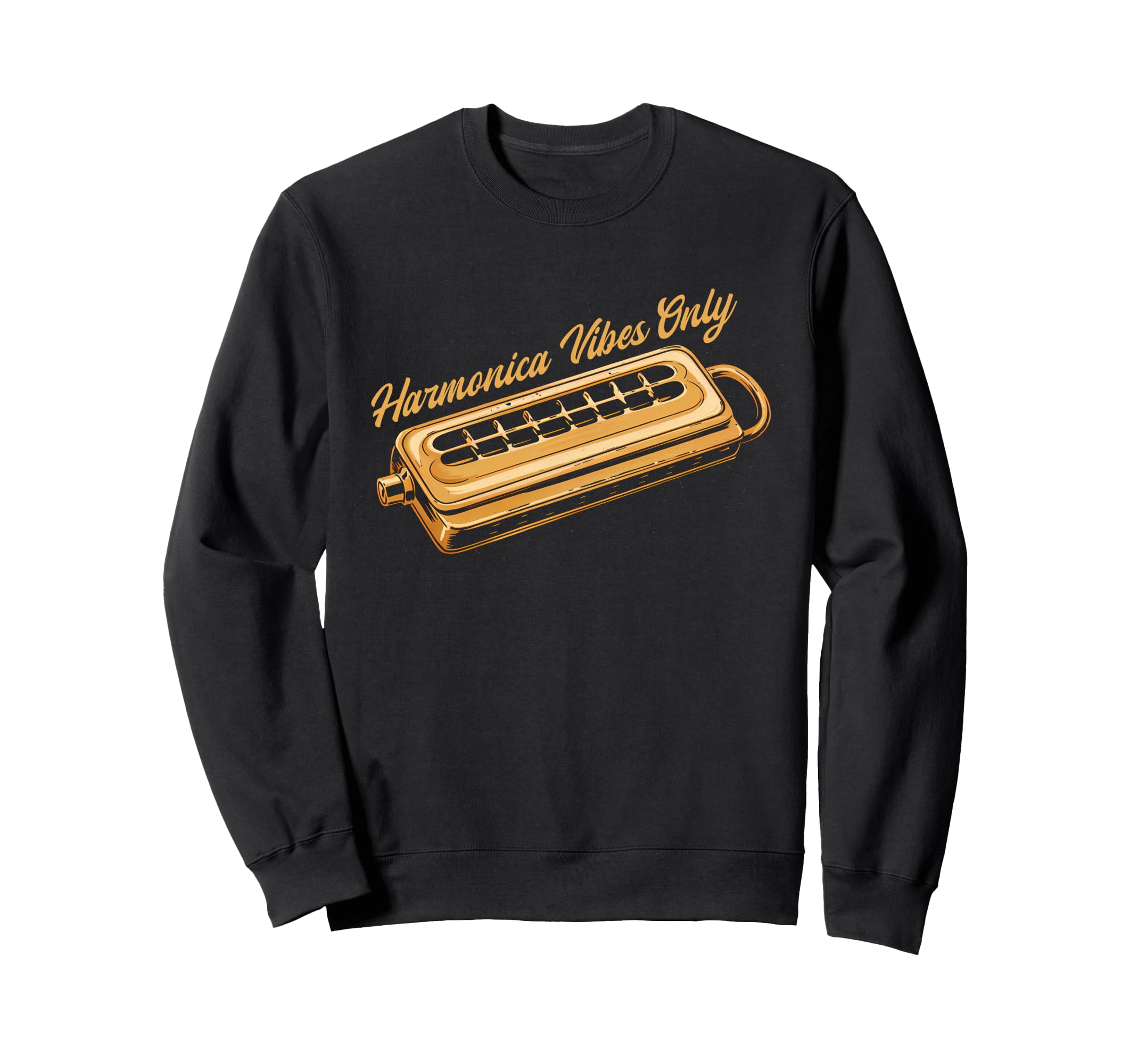 Harmonica Neck Harmonicas For Adults Player Musician Sweatshirt, Black