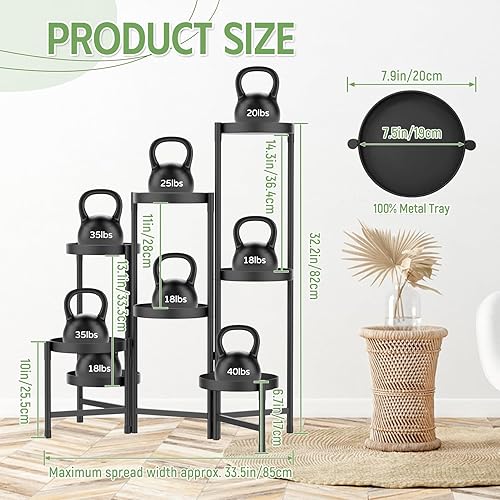 Miniatura 2 de iDavosic.ly Soporte para plantas de 8 niveles para interiores y exteriores, estante plegable escalonado para exhibición de flores, estante de metal