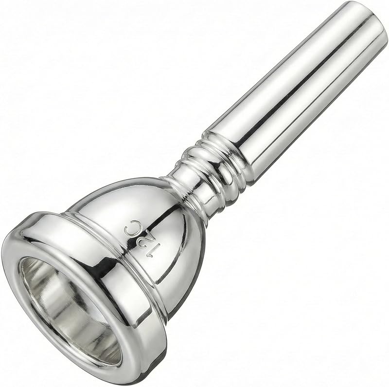 12C Trombone Mouthpiece, Silver Plated Small Shank | Ideal for High Register, Students & Jazz Players - Smooth Rim for Comfort, Bright Professional Tone