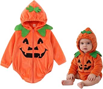 Baby Boys Girls Halloween Pumpkin Costume Long Sleeve Infant Toddler