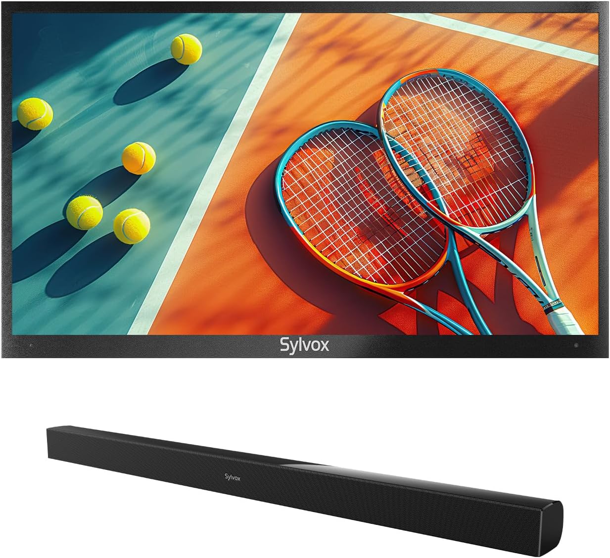 SYLVOX 55'' Outdoor TV with Soundbar, 2000nits Full Sun TV, 4K, Dolby Atmos, HDR 10, Weatherproof Television with Voice Assistant Remote(Pool Pro 2.0, Latest Model)
