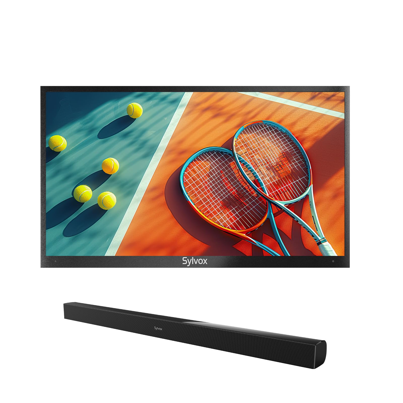 SYLVOX 55 Outdoor TV with Soundbar 2000nits Full Sun TV 4K Dolby Atmos HDR 10 Weatherproof Television with