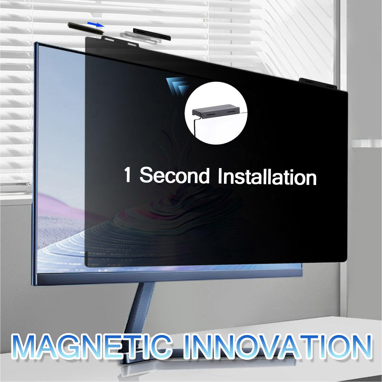 Pantalla Magnética De Privacidad Anti-Reflejo Y Anti-Rayaduras '27', Película Protectora Colgante Y Removible Anti-Luz Azul/Reflejo para Monitores 16:9,27inch(613mm*356mm)