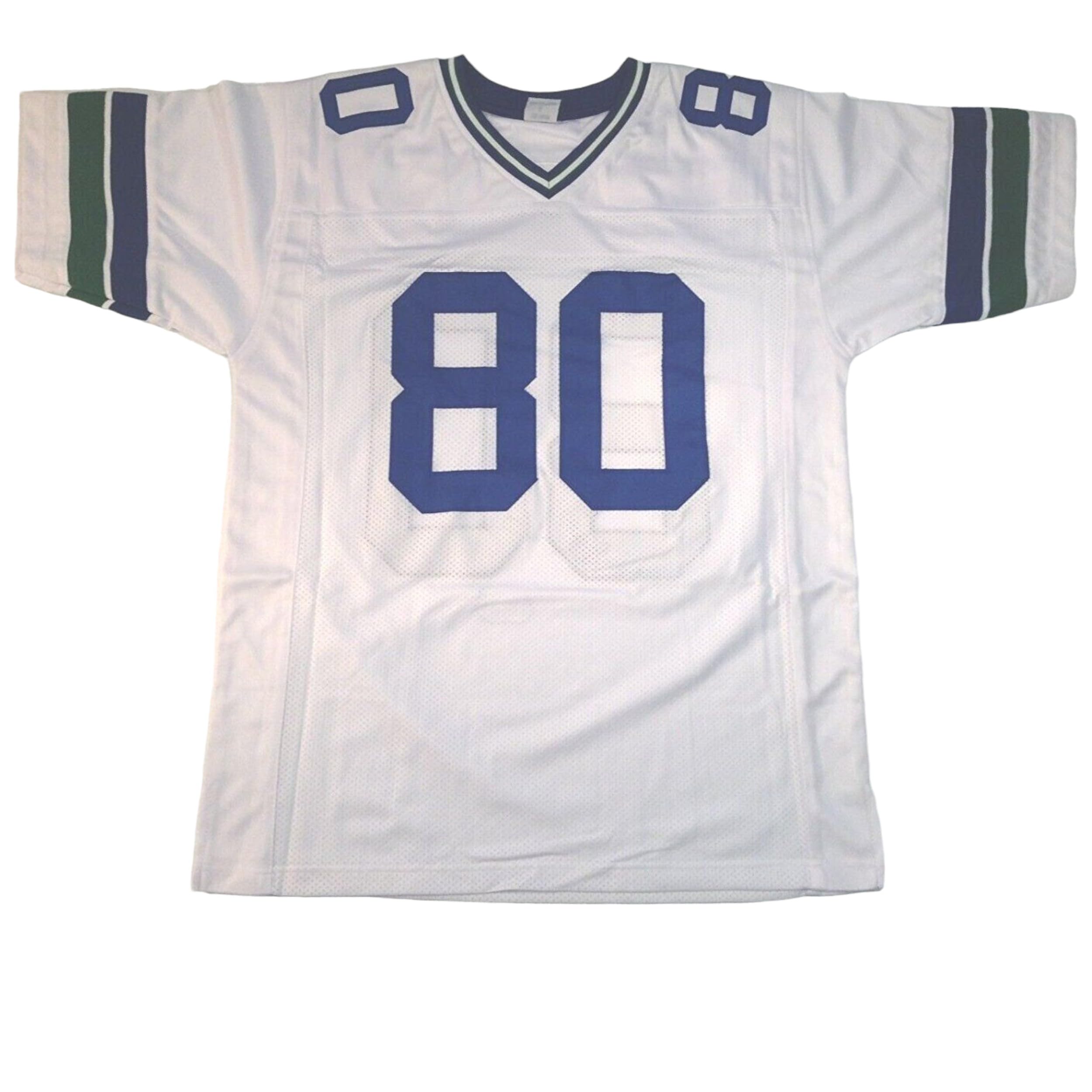 Steve Largent White Jersey Stitched Custom Football New No Brand/Logos (US, Alpha, Large, Regular, Regular, White)