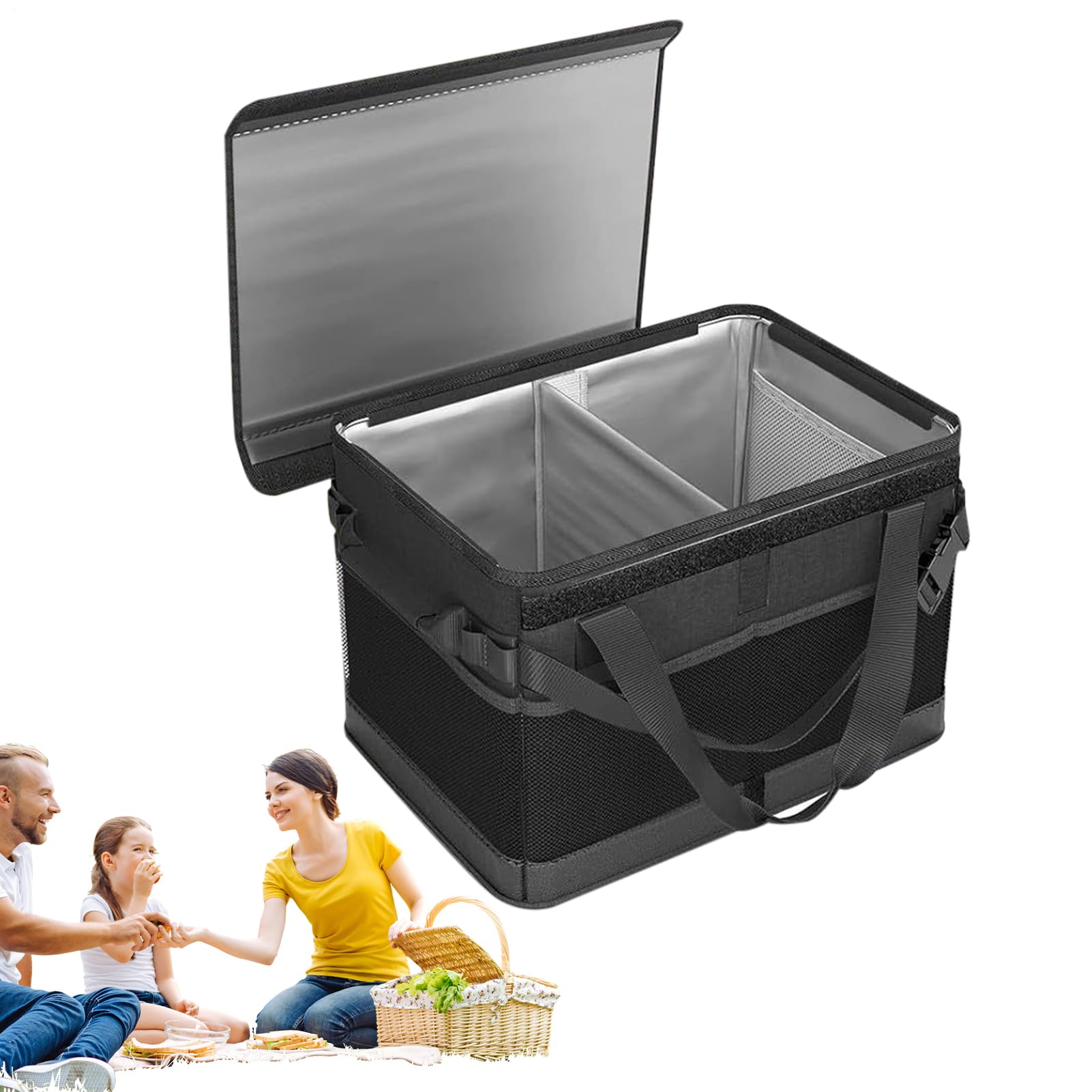 Bolso De Picnic Plegable De Gran Capacidad | de Picnic Aislada para Recreación, Camping, Actividades al Aire Libre, Parque, Viajes, Playa, Barbacoa, Familia y Viaje por