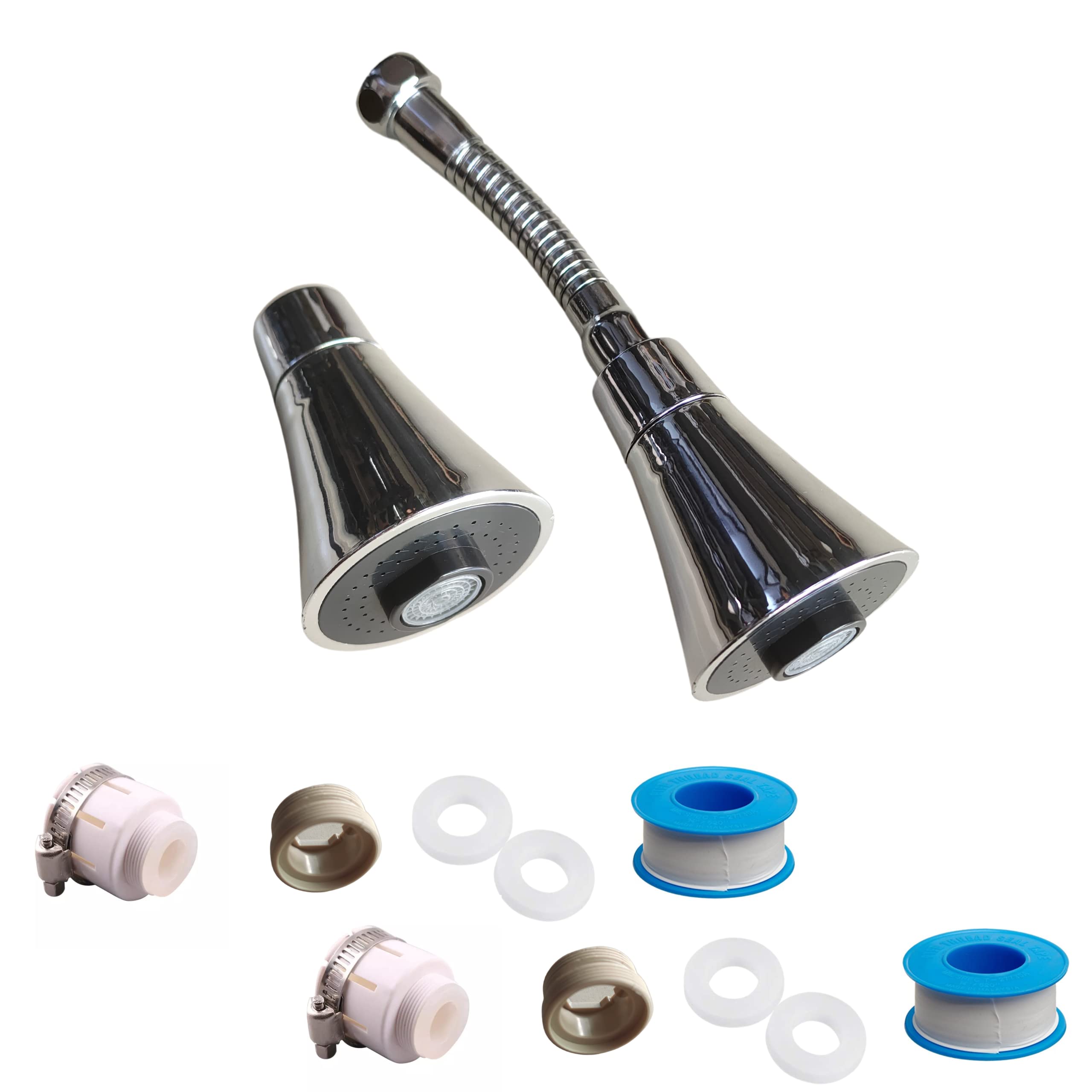 YELONA 2 Modes Combo of 2 Water Swivel Faucet Extension Head and Nozzle,360 Degree Tap Aerator, Water Saving Sprayer Head Extender, Rotatable Water Bubbler for Bathroom and Kitchen (B0BFJHFTN8) Amazon Price History, Amazon Price Tracker