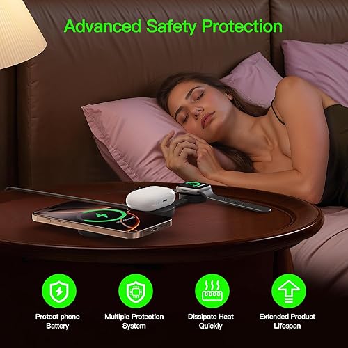 Miniatura 4 de MagGo UFO - Estación de carga magnética inalámbrica MagGo UFO 3 en 1 para múltiples dispositivos Apple - Cargador rápido iPhone 16 15 14 13 12 Pro