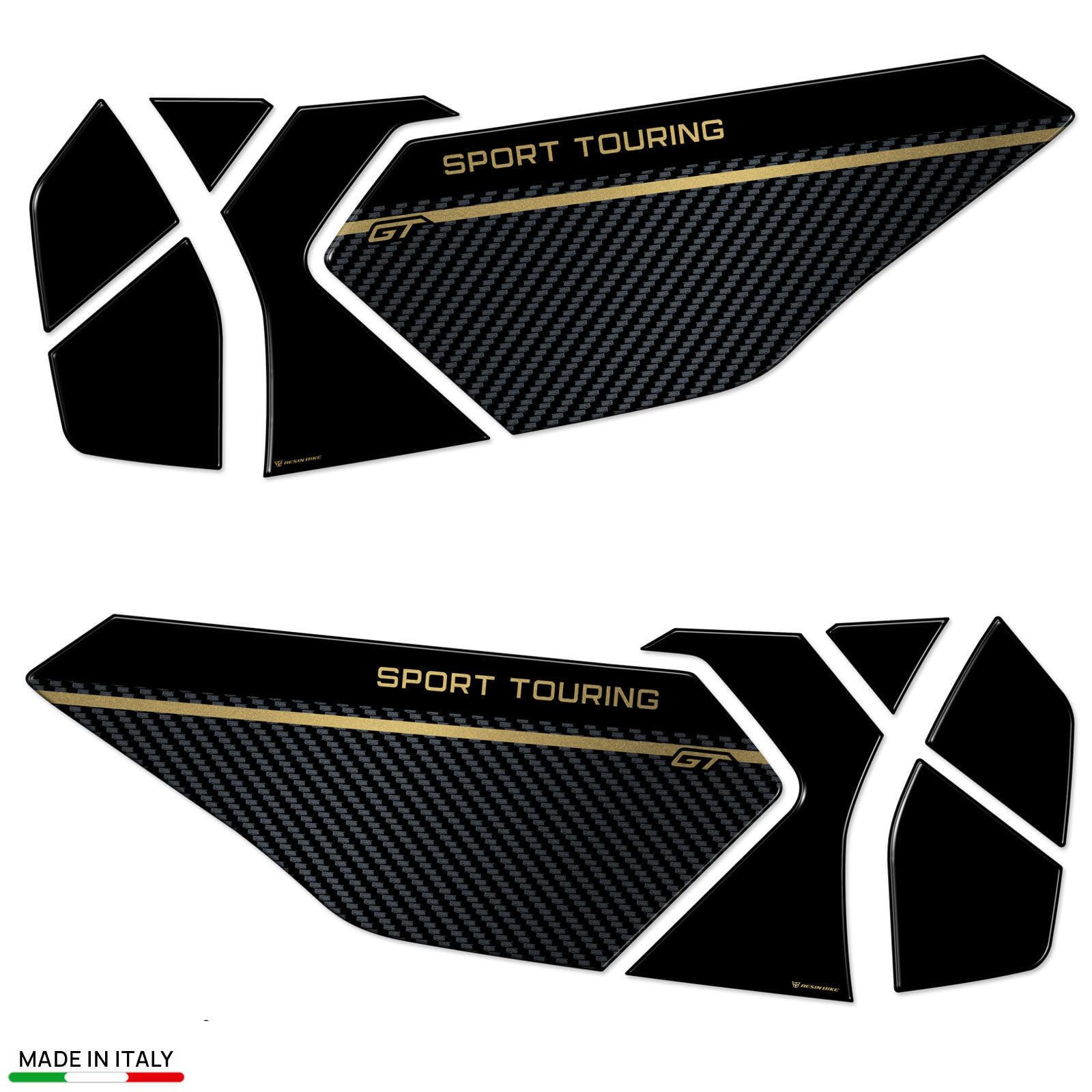 Resin Bike Autocollant Moto Compatibles avec Yamaha Tracer 9 GT 2025-2026. Protections Grip Latérales de Réservoir Contre Les Chocs et Les Éraflures. Autocollant 3D Résinés Made in Italy
