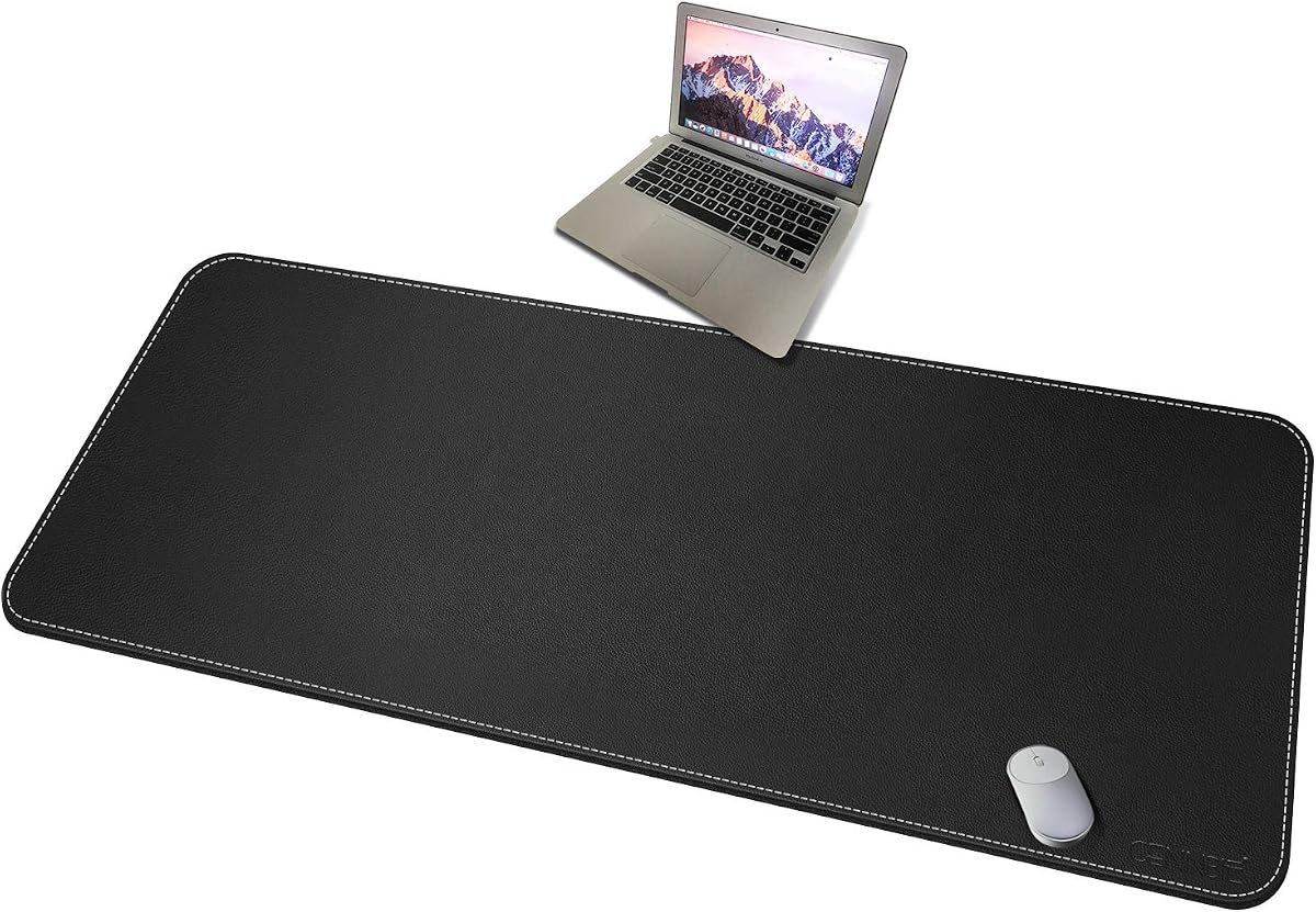 59" x 27.5" Leather Desk Mat, Large Desk Pad XXL(Black) | Extended Mega Size Mouse Pad with Full Desk Coverage, Waterproof Office Desk Protector