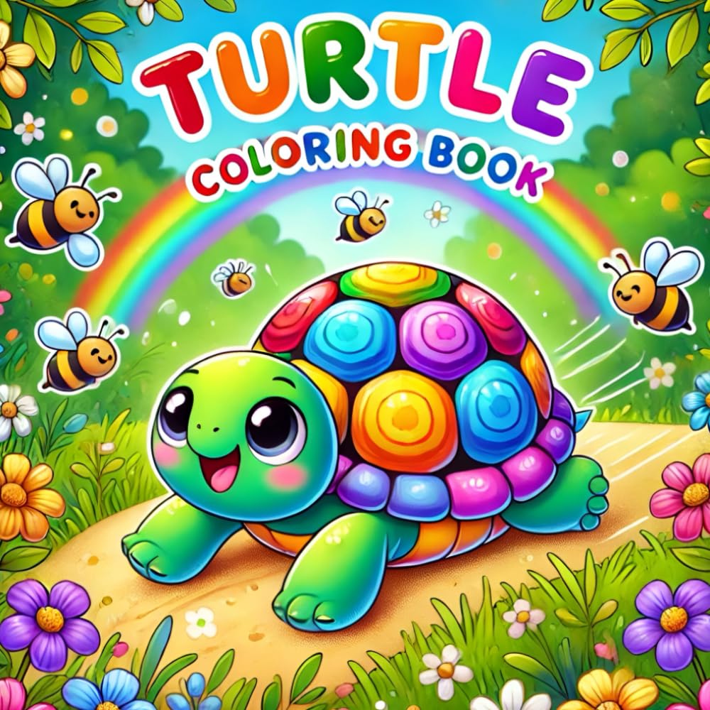 Turtle Coloring Book: Educational and Fun Coloring Pages for Children Ages 3-8, Learn About Ocean and Land Turtles Through Creative Art