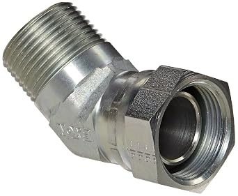 Eaton Aeroquip 2049-16-16S Steel Pipe Fitting, 45 Degree Elbow, 1" NPSM Female x 1" NPT Male