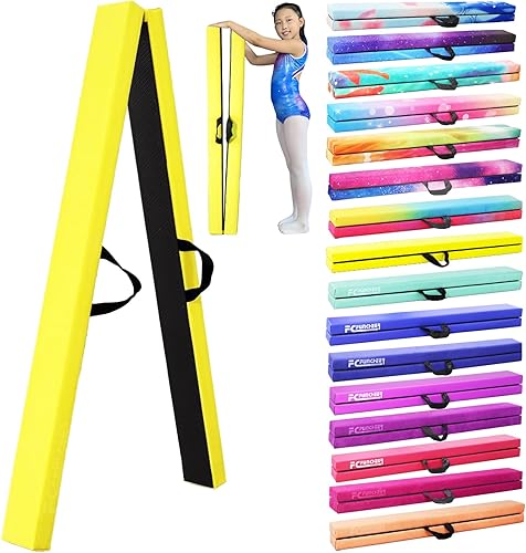 Miniatura 37 de Viga de equilibrio plegable, viga de suelo para gimnasia, equipo de gimnasia para niños, base de madera, fondo antideslizante y bolsa de transporte