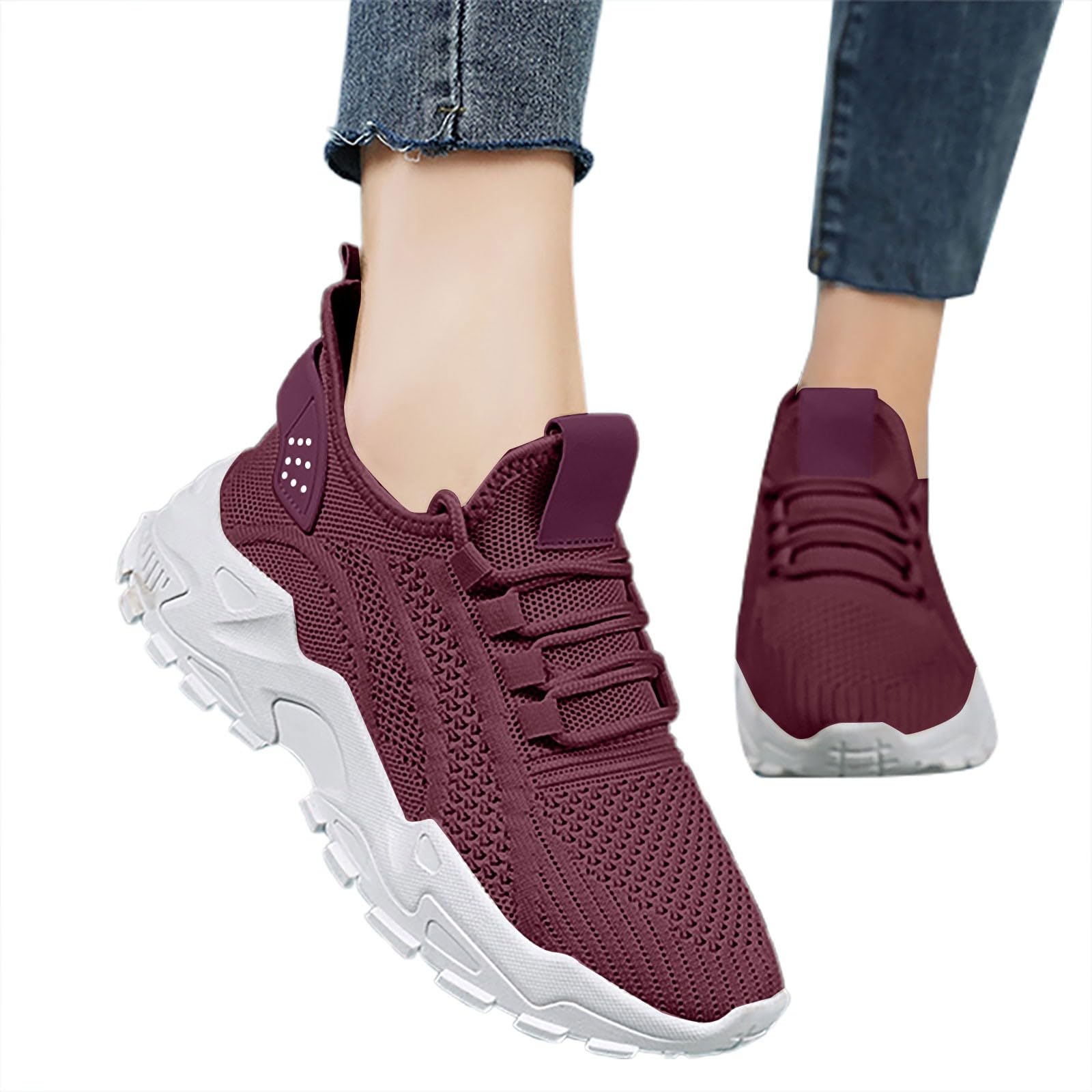 Scarpe Palestra Donna Eleganti Traspiranti Scarpe da Running Donna | Tennis Camminata in Pelle Sintetica per Passeggiata Invernale Calzature Fitness Moda Tempo Libero Tessuto Sintetico