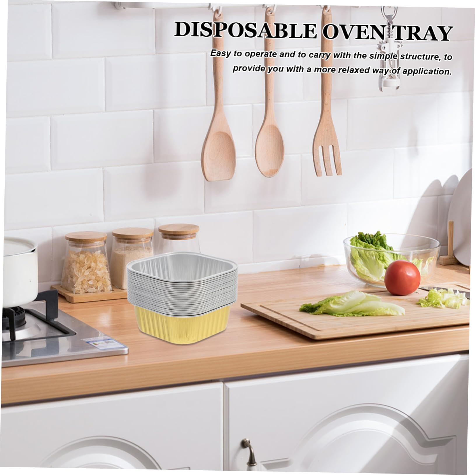 Barquettes Alimentaires 300ml Jaune en Aluminium Lot de 20 Résistantes à Haute Température Barquettes Jetables Carrées Élégantes pour Cuisson et Buffet