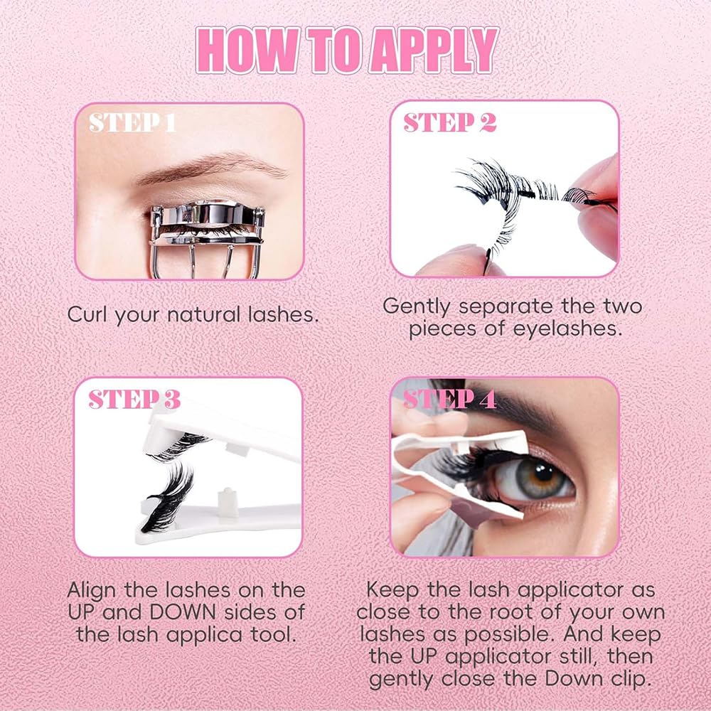 Magnetic Eyelashes With Applicator, 1pair Reusable Magnetic Lashes, No Glue Needed Eye Lashes For Women, Magnetic Eyelashes Natural Look, False Eyelashes Easy To Wear & Remove - Image 2 thumbnail