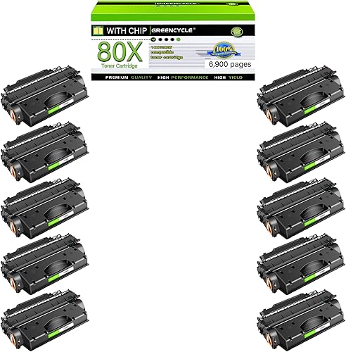 greencycle 6900 páginas por cartucho de tóner compatible con impresora HP 80X CF280X 80A CF280A, funciona con impresora Pro 400 M401A M401D M401N