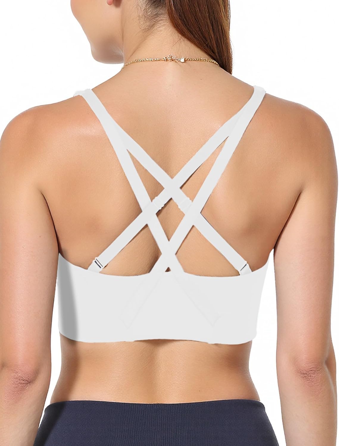 Front Zip Sports Bra for Women, Women's Medium Support Workout Bra with Adjustable X Back Straps for Running Yoga - Image 3
