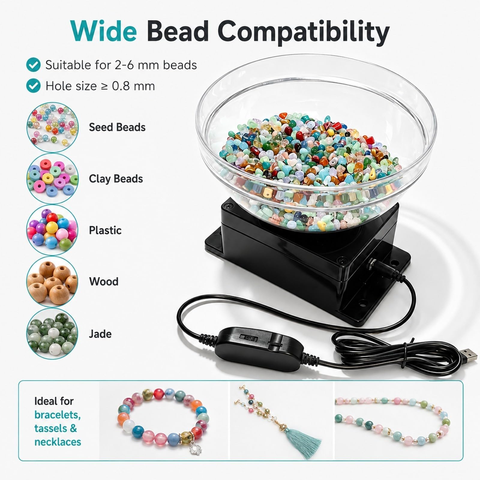 Kit de Toupie Électrique pour Perles pour la Fabrication de Bijoux
