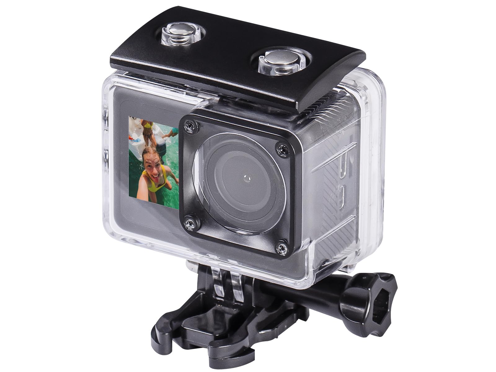 Trevi GO 2550 4K Videocamera action sport camera 4K Wi-Fi con doppio display, scafandro waterproof 30 metri, angolo di ripresa 360°, microfono incorporato, micro-HDMI e micro SD, batteria ricaricabile