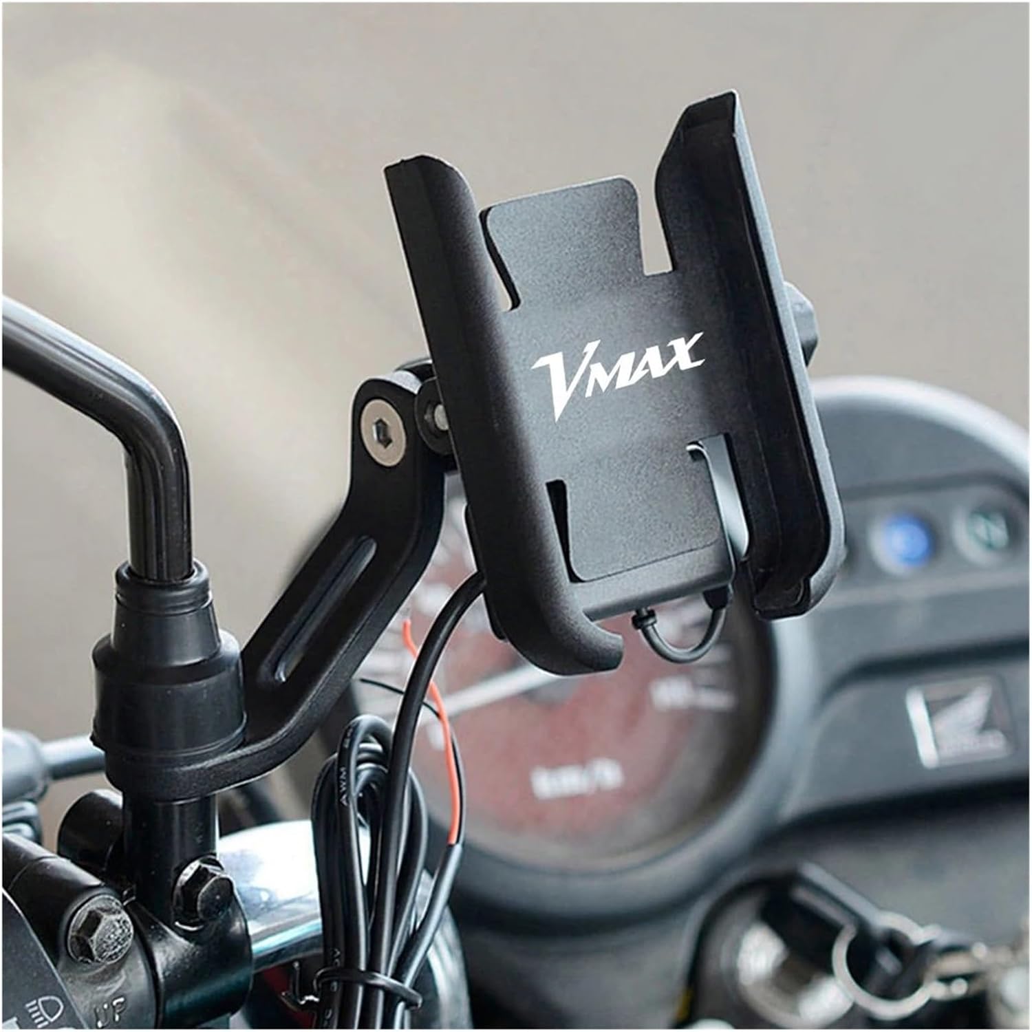 for YA@MAHA VMAX V-MAX 1200 1700 2009-2020 Motorcycle Accessories Handlebar Mobile Phone Holder GPS Stand Bracket(H Silver)