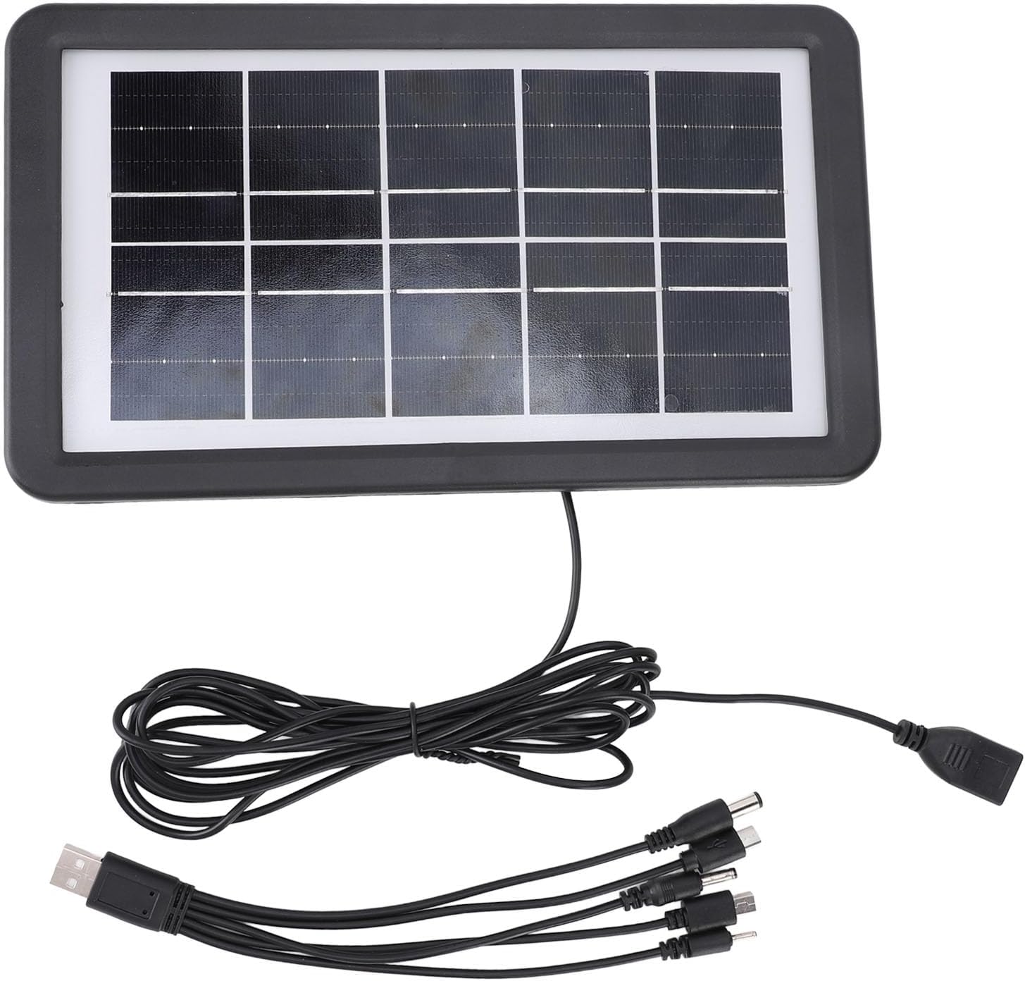 Solar Charger, Portable Solar Panel Charger 4.5W Solar Controller with Connecting Cable High Efficiency Monocrystalline Solar Panel Module for Outdoor Emergency Camping