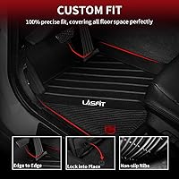 Vista 5 de LASFIT - Tapetes de suelo y maletero de auto, ajuste personalizado, de TPE, para todo tipo de clima, impermeable, juego completo, negros