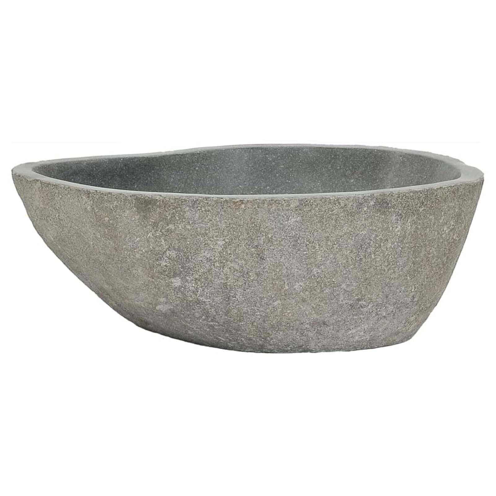 BaraSh Lavabo de Piedra de río Ovalado 37-46 cm Lavamanos PequeñO Encimera BañO