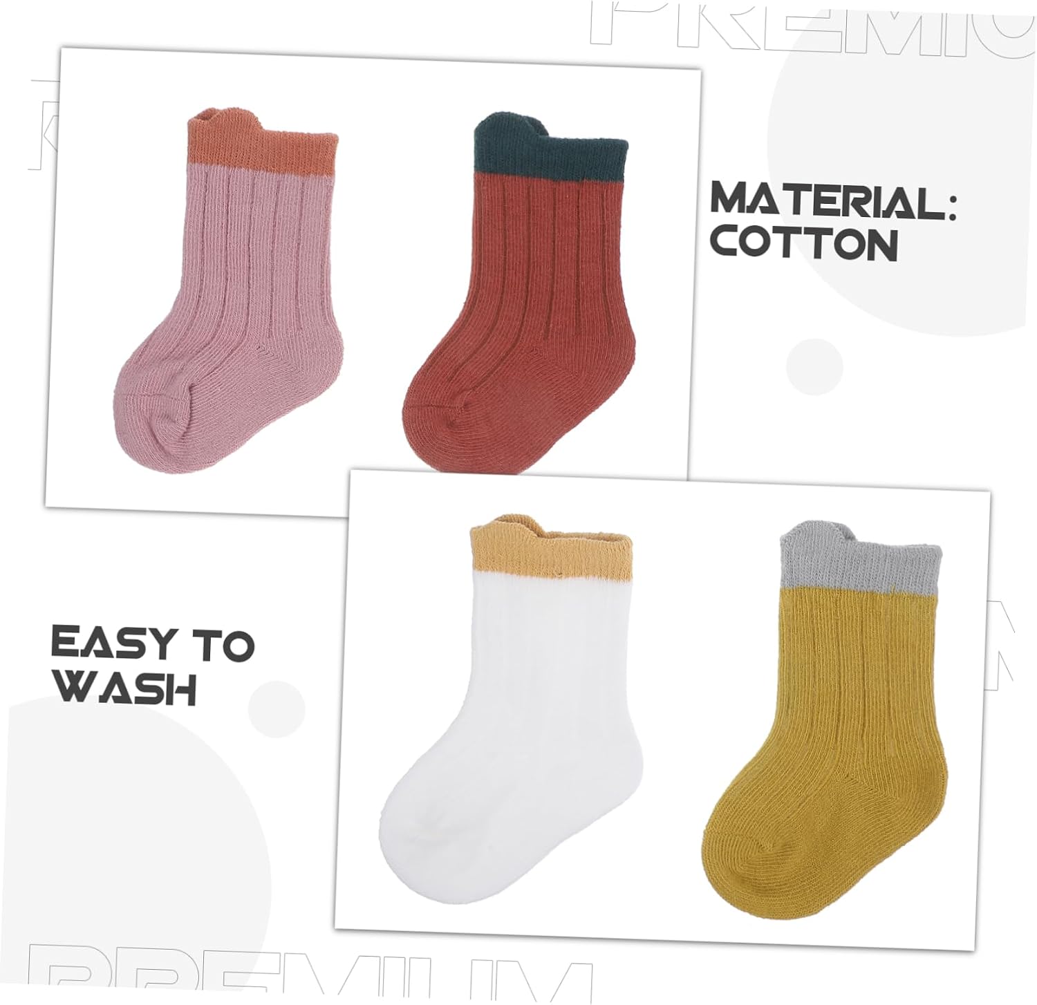 SHOWERORO 4pairs Cute Boy Girl Socks for Boys Girls Cotton Ankle Socks and Short Breathable Comfortable Fit