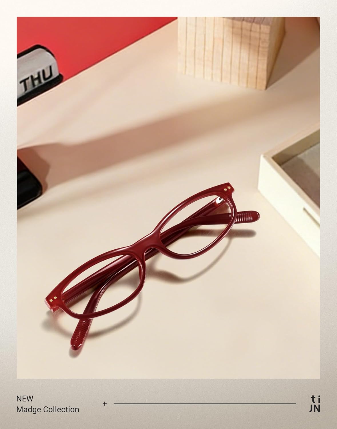 TIJN Magnus Blue Light Blocking Glasses for Women Men,Square Cat Eye Frame Bluelight Glasses for Gaming/Computer/Screen - Image 4