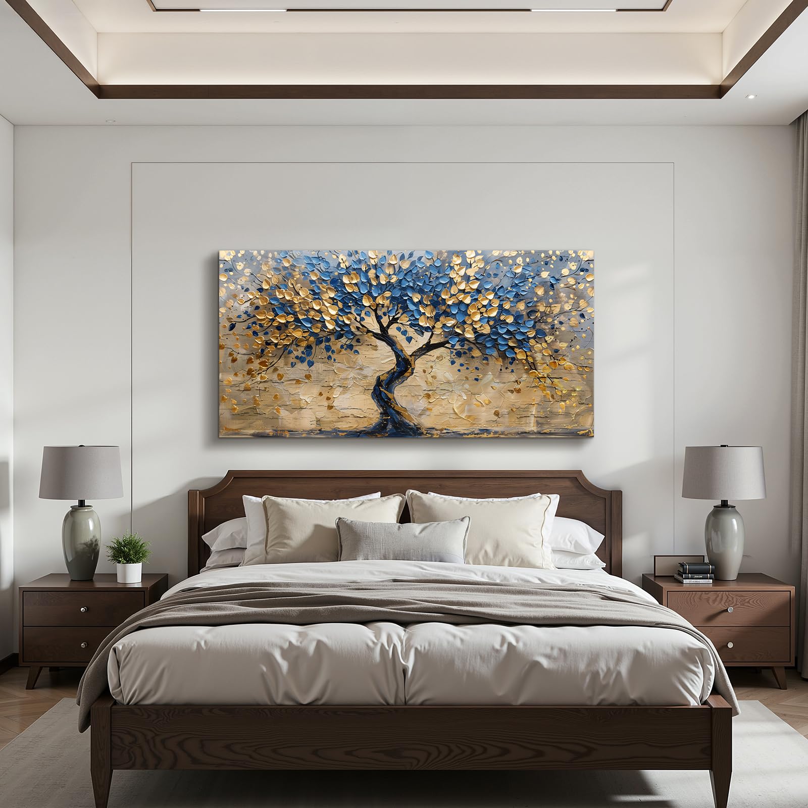 hyidecorart Tableau Decoration Murale Arbre de Vie Moderne Salon 59x119 cm