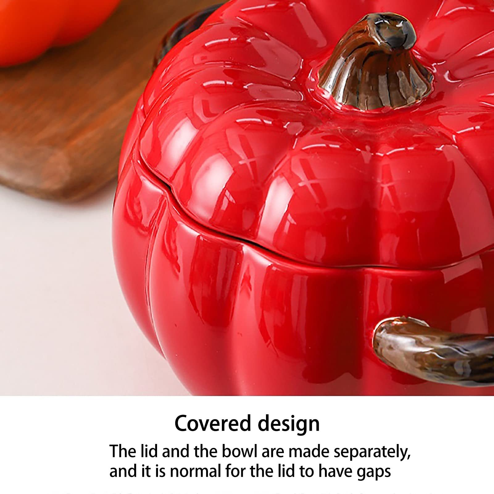 Ceramiczny Zapiekanka Dynia Szkliwo Dutch Oven Z Pokrywką Garnek Do Pieczenie Grill, Płyta Kuchenna, Duszenie, Wprowadzenie(Orange)