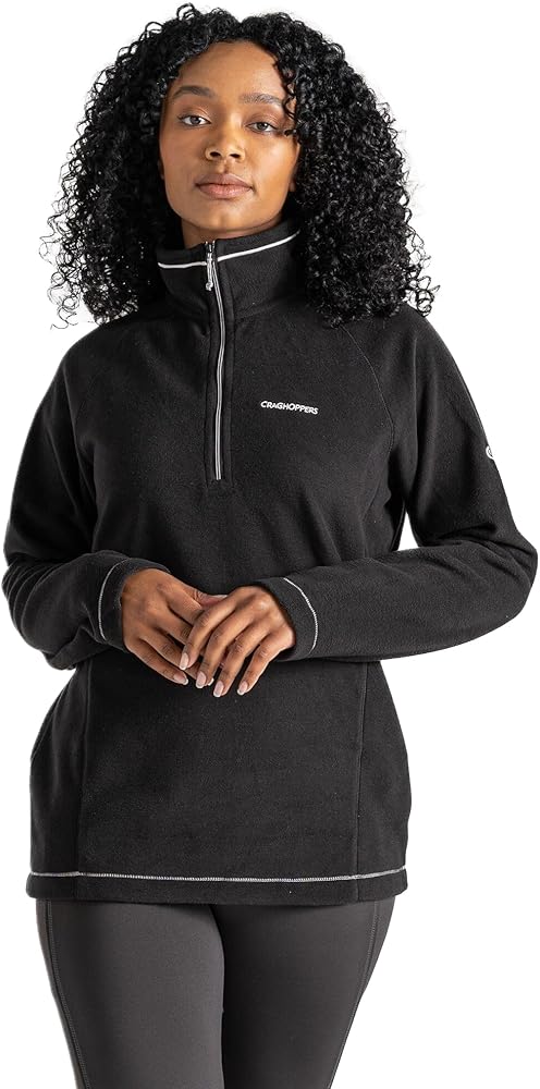 ロージーモンスター♡half zip parker【BLACK】 Craghoppers Womens Miska Half-Zip Polar Fleece Pullover, Black, 4