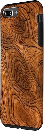 Miniatura 2 de iPhone 7 Plus8 Plus elegante estampado de grano de madera marrón intenso estuche con estampado