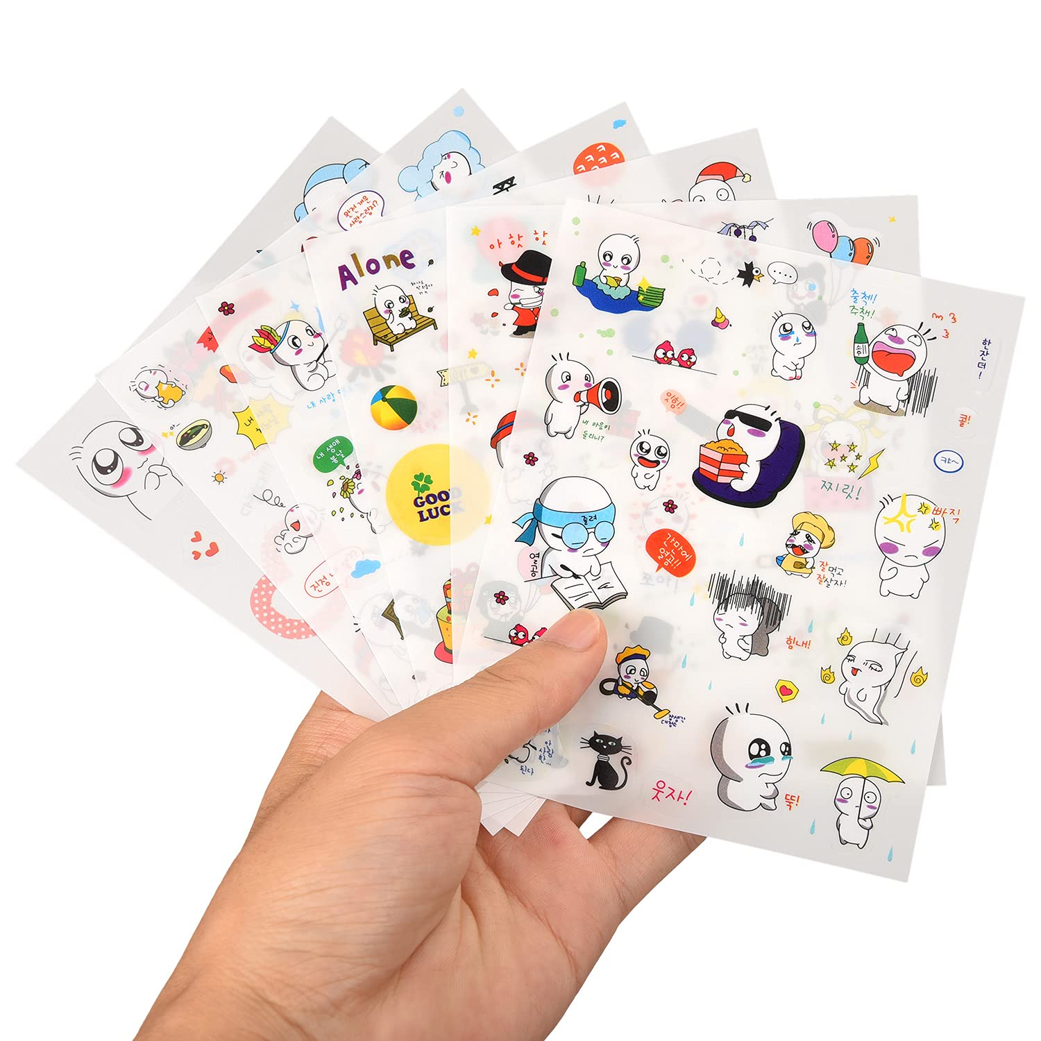 12 Sheets Cute Peel-Off Letter Stickers,Small Kawaii Syung Diary Character Stickers for DIY Arts and Crafts,Scrapbooks,Album,Bullet Journaling,Life Daily Planner,Calendars and Home DIY Decorations