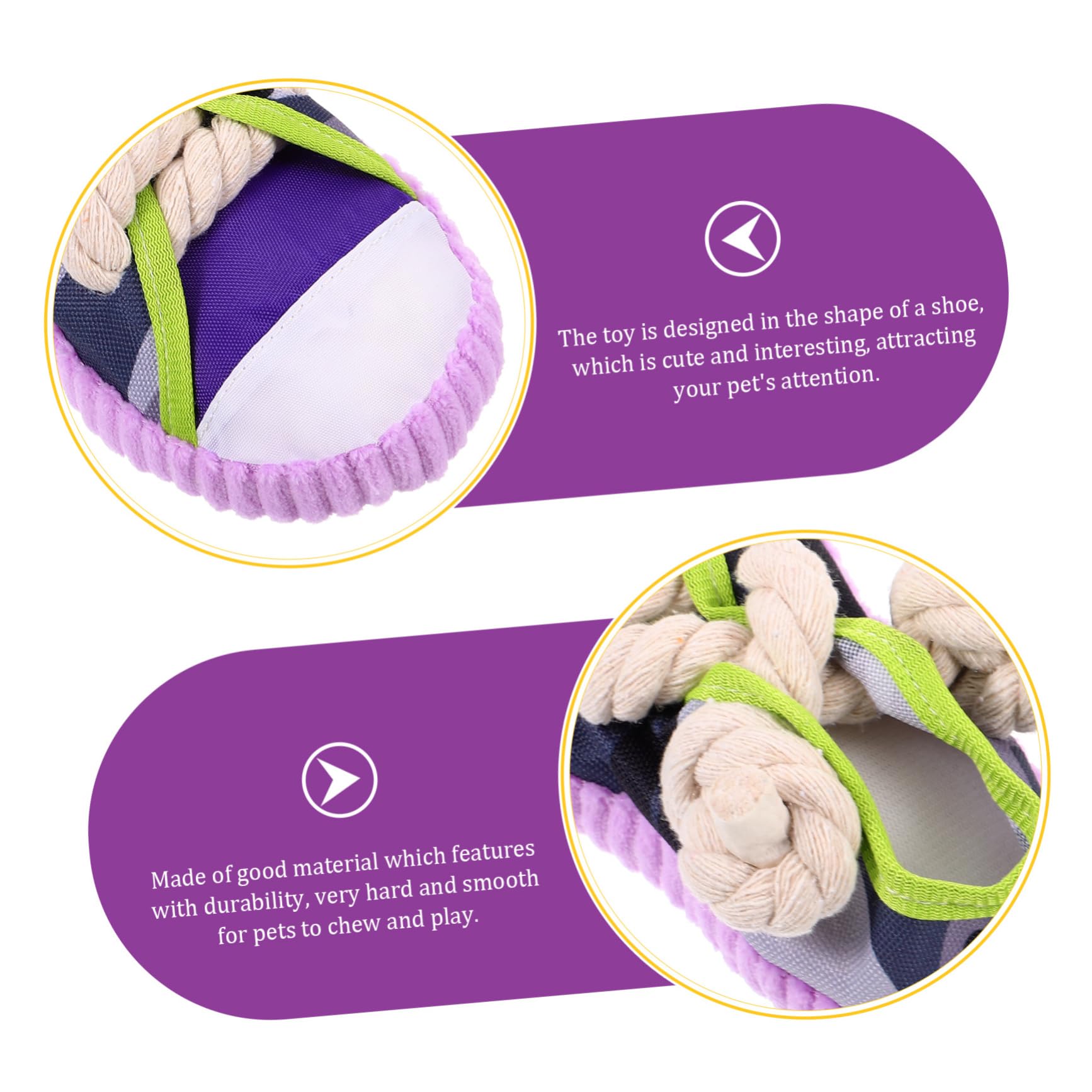 Juguete Hecho de Cuerda de Algodón Forma de Zapato Resistente al Mordisco para Perros y Limpieza Dental y Fácil de Limpiar para Cachorros Pequeños