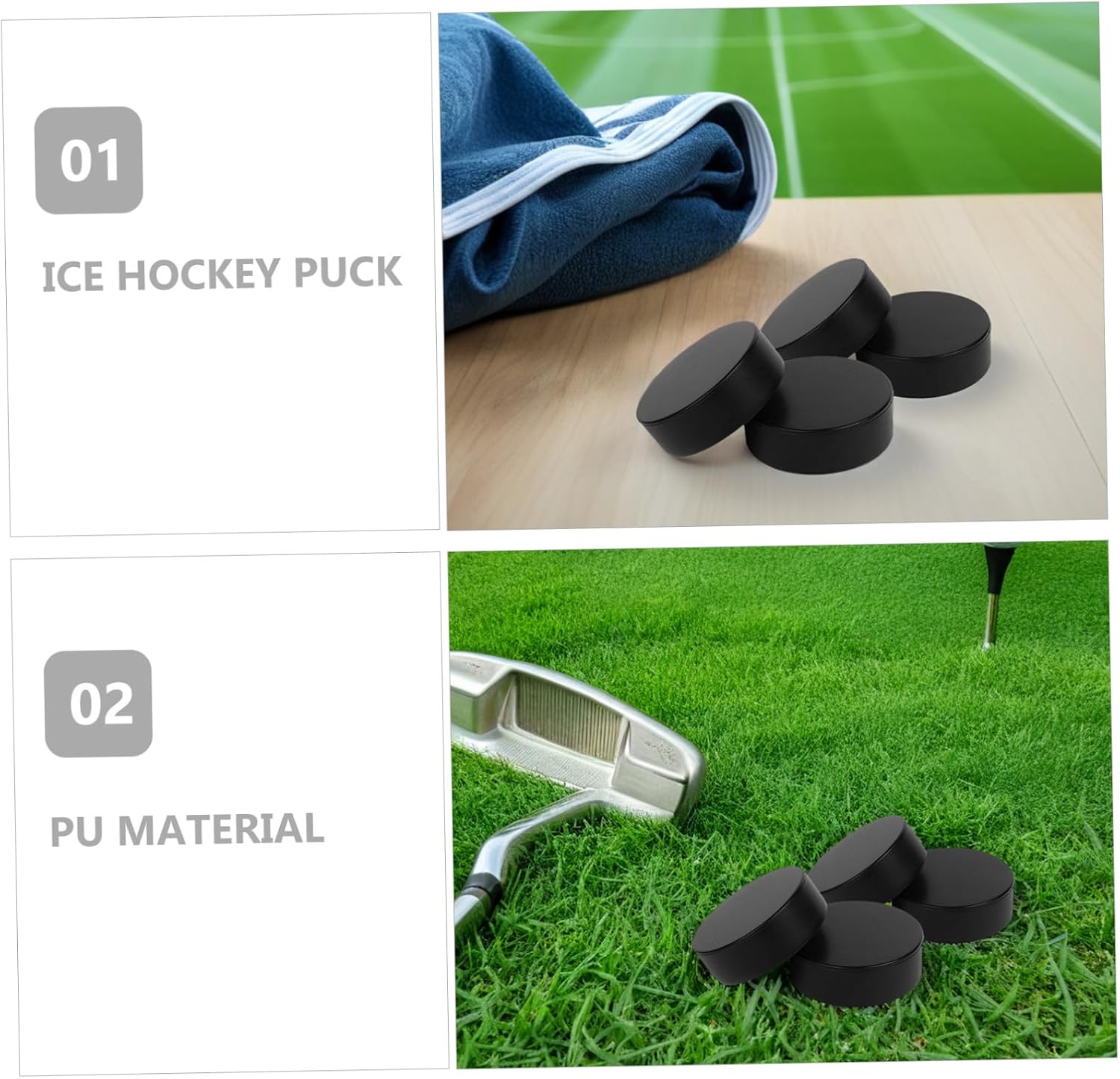 VICASKY 4pcs Ice Hockey Pucks for Training Durable Practice Puck for Indoor and Outdoor Use for Ice and Smooth Surfaces Enhanced Shooting Accuracy