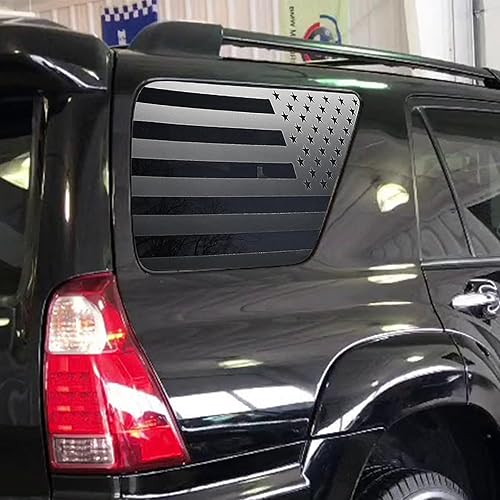 Miniatura 6 de Calcomanías de ventana trasera para Toyota 4Runner - 2 calcomanías precortadas para ventana lateral trasera de la bandera estadounidense compatibles