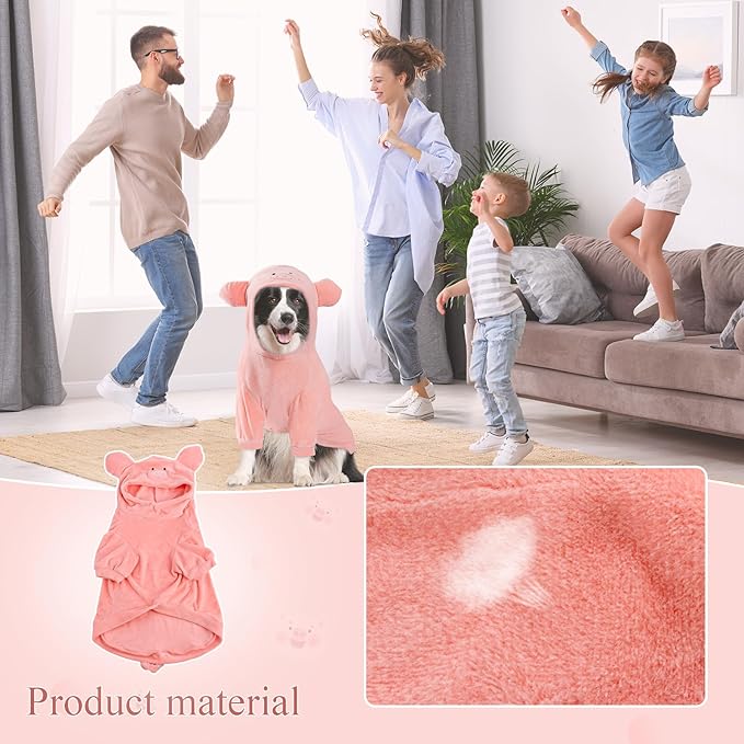 Disfraz de Cerdo para Perro NACOCO Halloween Navidad Talla L Rosa miniatura 3