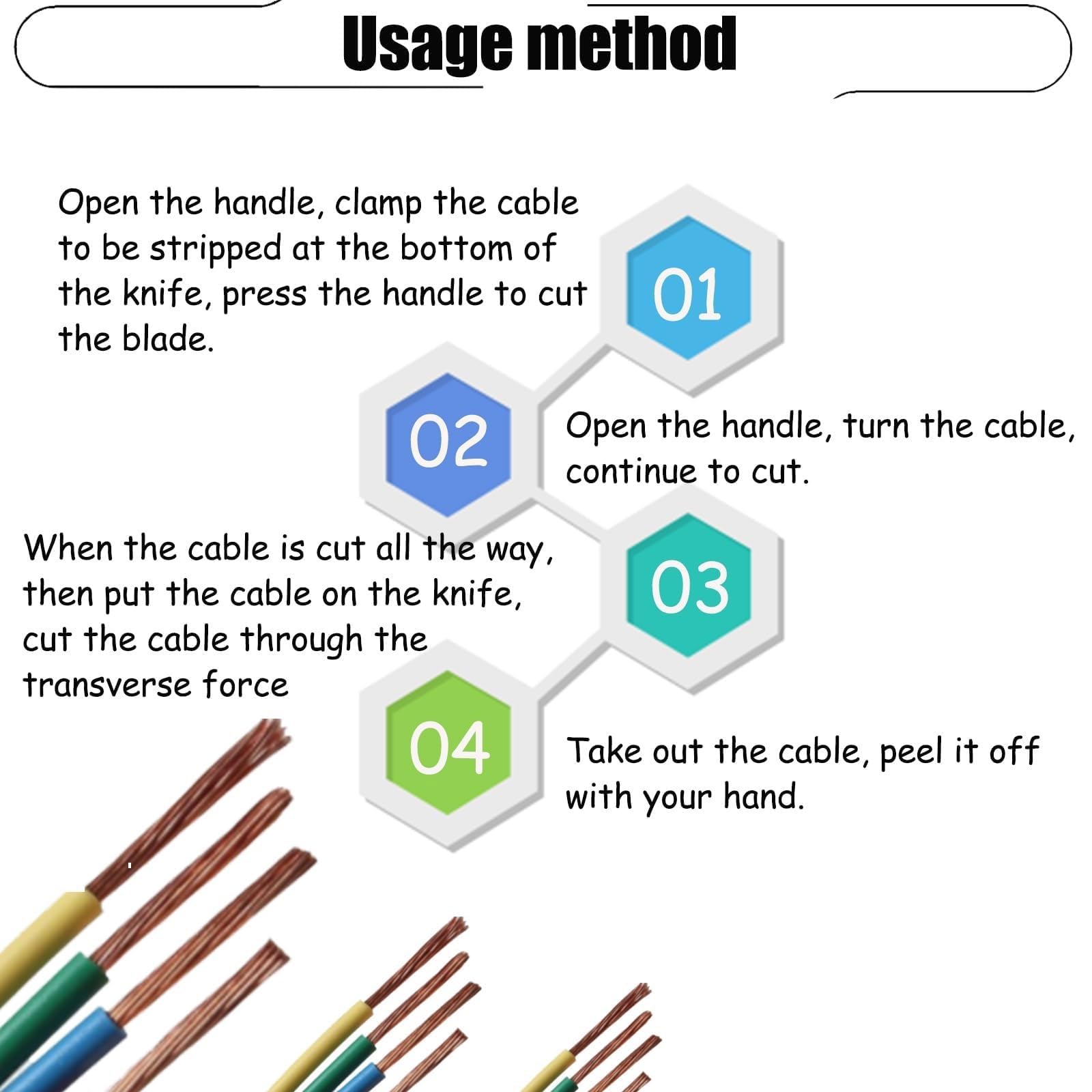 Pelacables manual, pelacables de corte giratorio con 2 cuchillas y caja de herramientas, kit de alicates de pelado de 22-40 mm para telecomunicaciones eléctricas HVAC