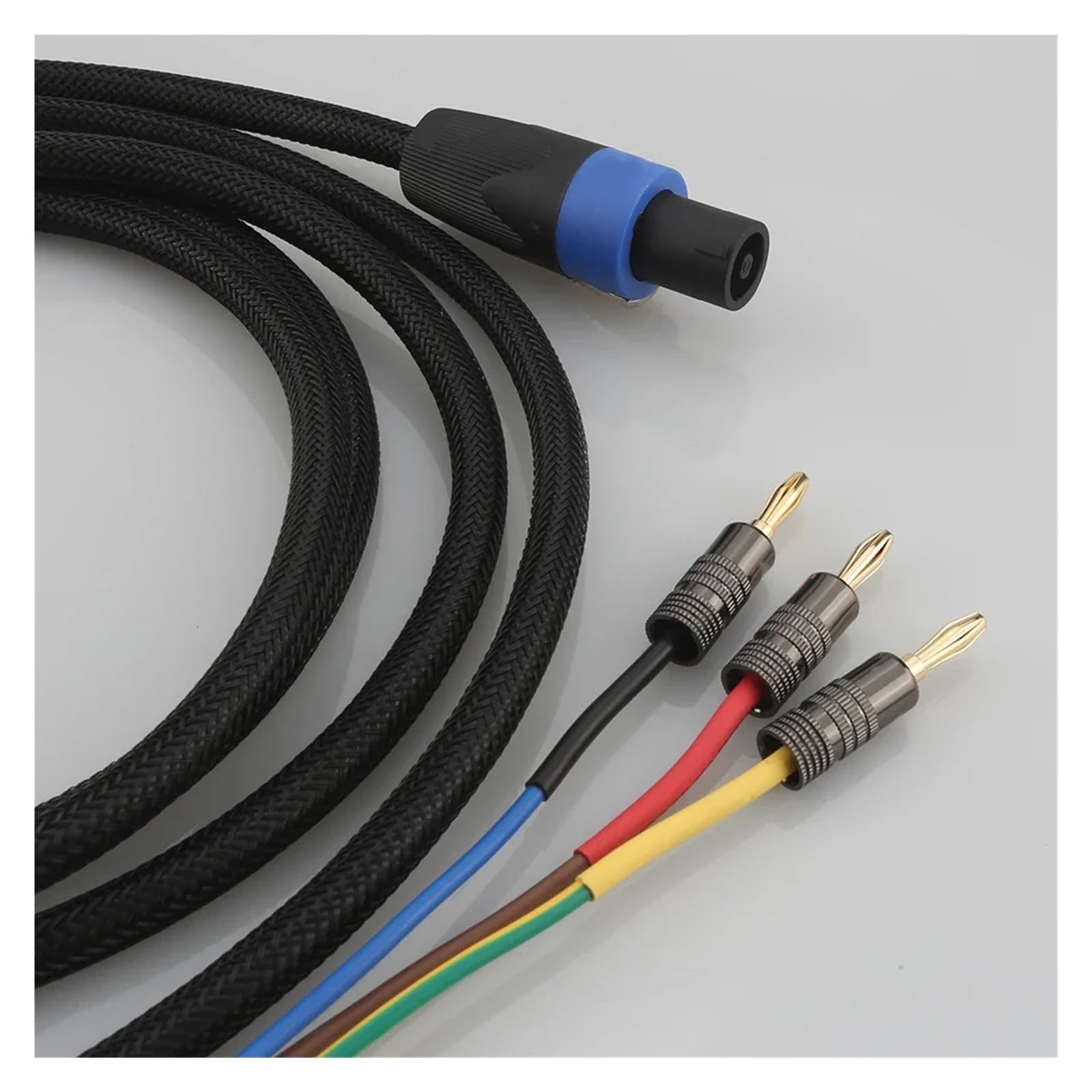 HiFi 3-przewodowy kabel głośnikowy do subwoofera, kabel głośnikowy do końca banana, do akustyki REL/MJ (1 m)