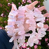 Vista 29 de Adabele - 2 hebras de piedras preciosas sueltas de cuarzo blanco natural en bruto curativo, punta perforada grande (30 pulgadas) GA-E1