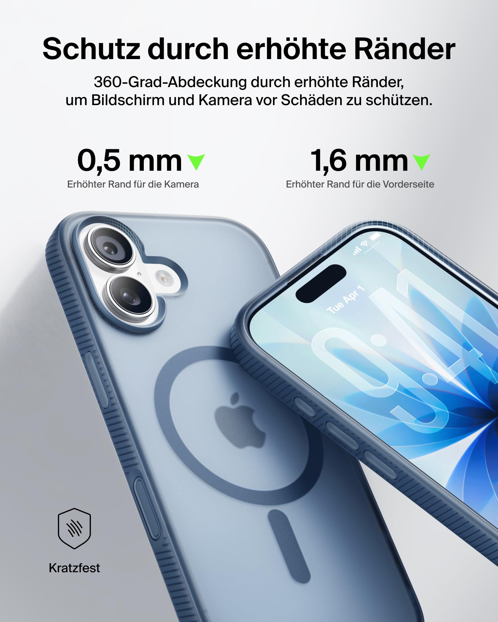 Belkin SheerForce Grip iPhone 17 Hülle MagSafe Kompatible Handyhülle mit Rutschfesten Rändern, iPhone Schutzhülle, Magnetisch, Transparent, Dünn und Stoßfest – Blau