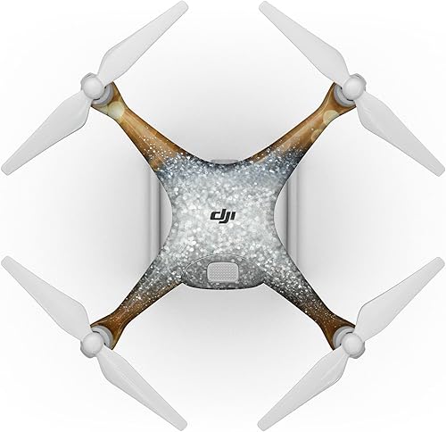 Miniatura 1 de Compatible con Drone DJI Spark - Calcomanía protectora de vinilo resistente a los arañazos - Orbes dorados y plateados de luz brillante sin enfoque