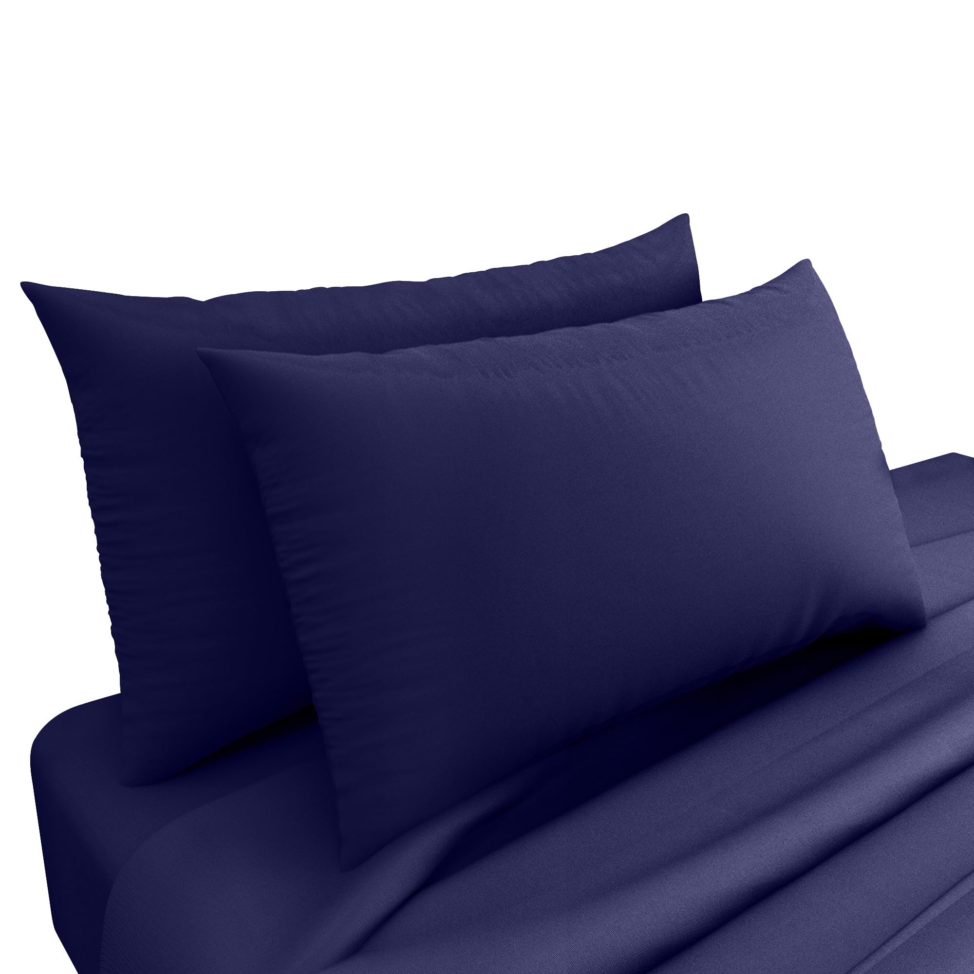 HOME ACE Navy Poly Cotton Pillowcases Housewife Pillowcases 2 Pack Black, Envelope Closure Plain 100% Poly Cotton Pillow Cases 50 x 75CM
