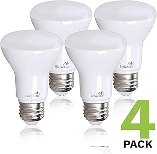 Bioluz LED Lights BR20 R20 Dimmable LED Light Bulbs 4 Pack - Flood Light Bulbs Indoor/Outdoor 7W=50W 500 Lumen E26 LED Bulb Replacement for Halogen Bulb - 3000K LED Bulb LED Flood Light Bulbs Indoor