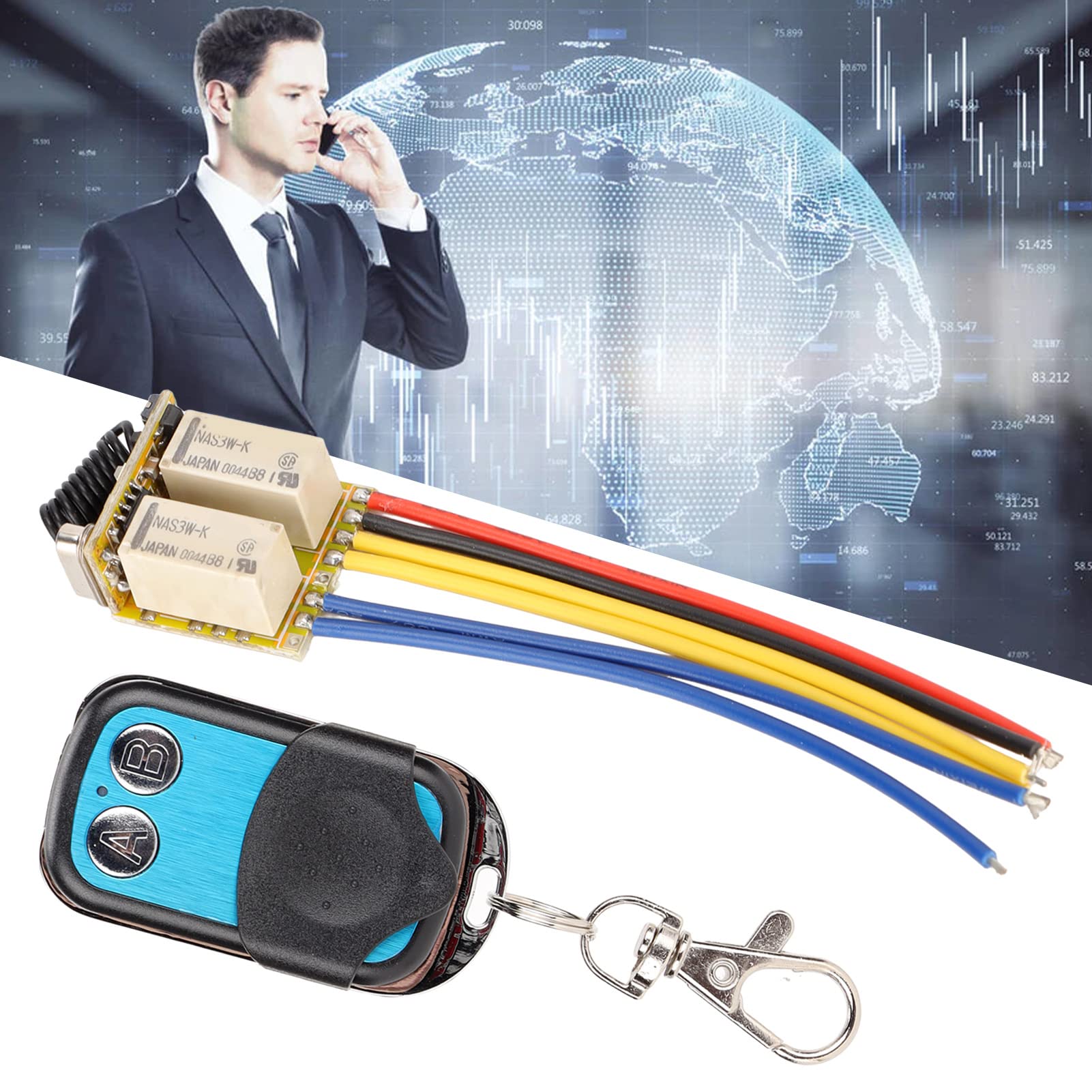 Interruttore Telecomando a Relè DC3.7-2V, Interruttore Wireless Universale a 433Mhz a 2CH, con Pulsante di Apprendimento per Il Sistema di Moduli a Scatto