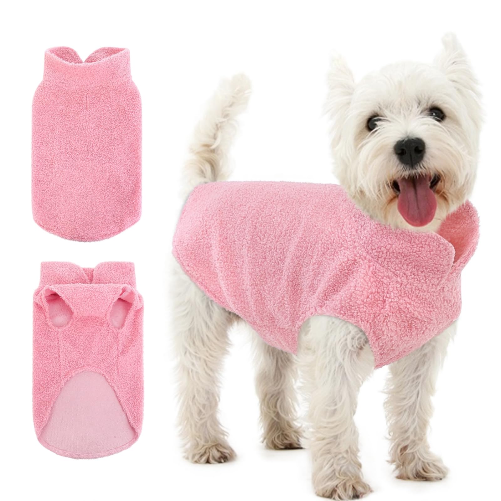 Dog Fleece Sweater Dog Pullover Vest Clothes for Medium Dogs